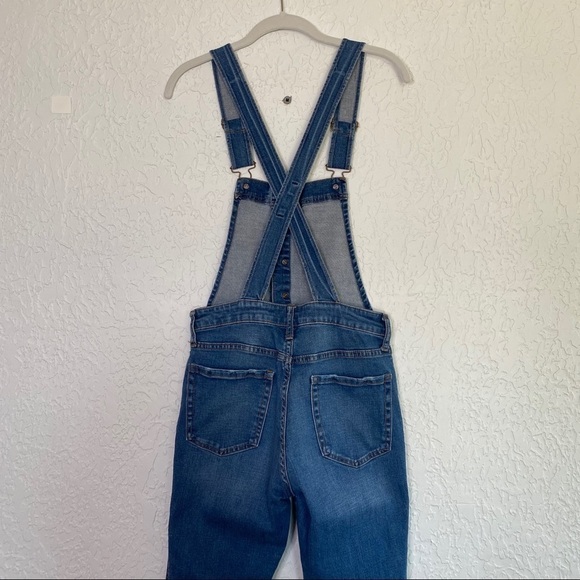 AEROPOSTAL Skinny Destroyed Denim Overalls Jeans 6 - Picture 10 of 13